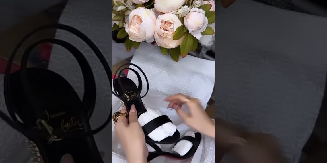 UNBOXING: CHRISTIAN LOUBOUTIN Lipstrass Queen Satin Sandals #shorts #unboxing #jamiechua