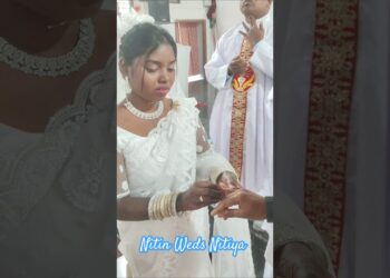 Indian Christian Village Wedding Ceremony || Niteen Weds Nitiya Phalsa Church #wedding #shorts #love