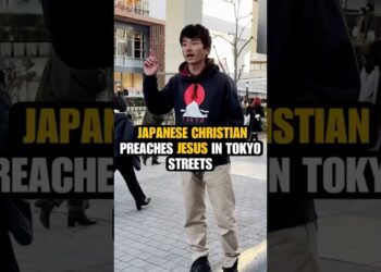 Japanese Christian Shares Jesus on Busy Street in Japan