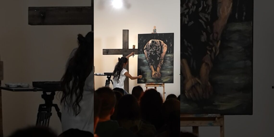 Art of Surrender 🤍 #art #jesus #faith #artist #worship #painting #speedpaint #christian #devotional