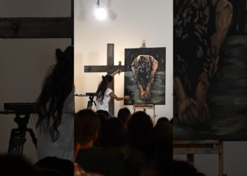 Art of Surrender 🤍 #art #jesus #faith #artist #worship #painting #speedpaint #christian #devotional